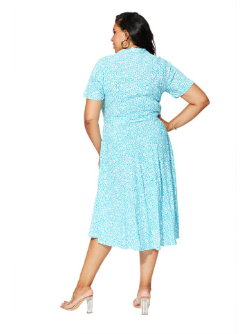 Aller Simplement Kleid in Hellblau/ Weiß