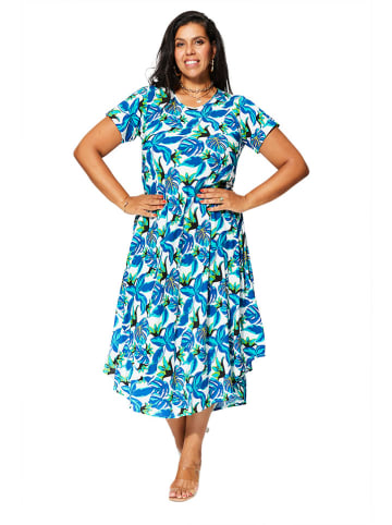 Aller Simplement Kleid in Weiß/ Blau