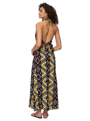 Aller Simplement Kleid in Braun/ Gelb