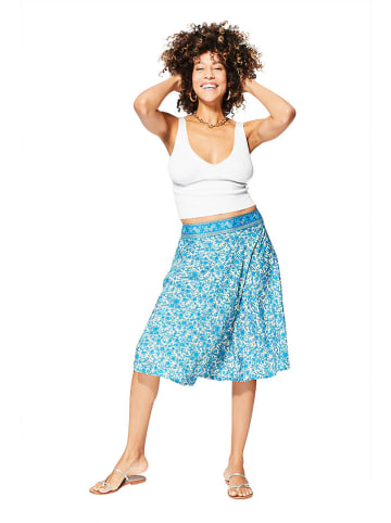 Aller Simplement Rok lichtblauw/wit