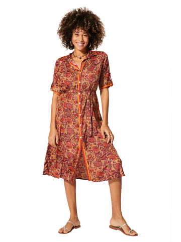 Aller Simplement Jurk camel/rood