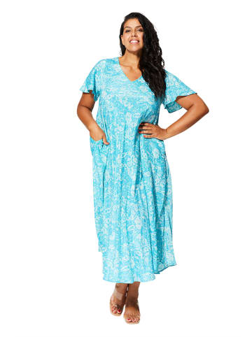 Aller Simplement Jurk turquoise/wit