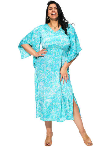 Aller Simplement Jurk turquoise/wit
