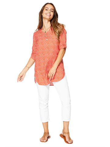 Aller Simplement Bluse in Rot/ Weiß