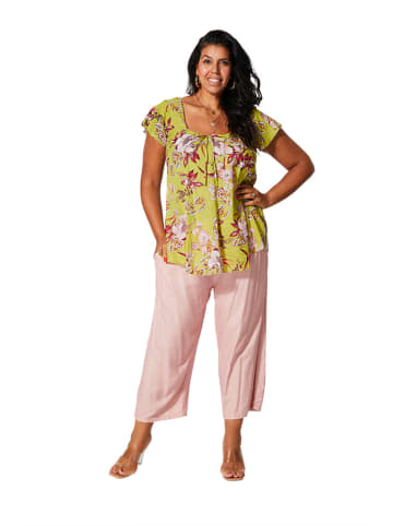 Aller Simplement Bluse in Hellgrün/ Pink