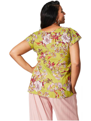 Aller Simplement Bluse in Hellgrün/ Pink