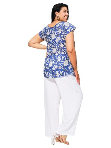 Aller Simplement Bluse in Blau/ Weiß