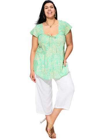 Aller Simplement Bluse in Hellgrün/ Creme