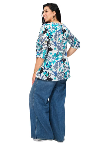 Aller Simplement Bluse in Weiß/ Blau