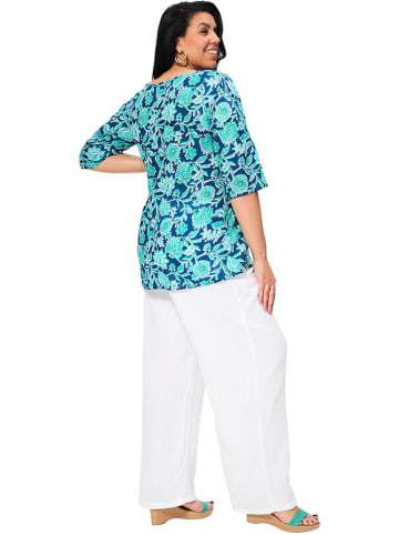 Aller Simplement Bluse in Dunkelblau/ Türkis