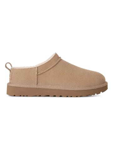 UGG Skórzane botki w kolorze beżowym