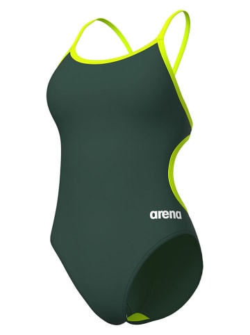 Arena Strój kąpielowy w kolorze ciemnozielono-limonkowym