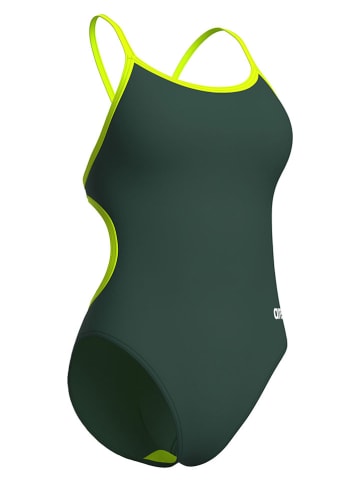 Arena Badeanzug in Dunkelgrün/ Limette