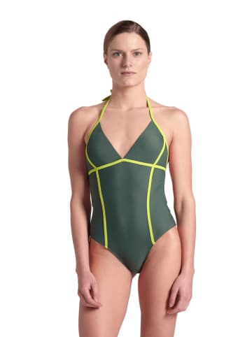 Arena Strój kąpielowy w kolorze żółto-ciemnozielonym