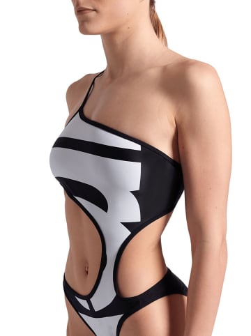 Arena Strój kąpielowy w kolorze czarno-białym