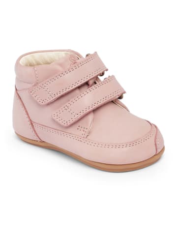 Bundgaard Skórzane buty "Prewalker II Strap" w kolorze jasnoróżowym do nauki chodzenia
