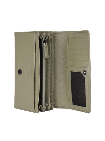 Bellicci Leder-Geldbörse "Calista" in Grün - (B)18 x (H)10 x (T)3 cm