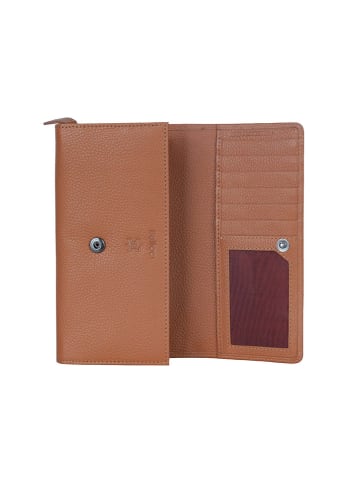 Bellicci Leder-Geldbörse "Calvina" in Hellbraun - (B)19 x (H)10 x (T)3 cm