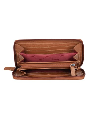 Bellicci Leder-Geldbörse "Cambrie" in Cognac - (B)19,5 x (H)10 x (T)2,5 cm