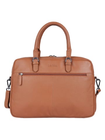 Bellicci Leren handtas "Cameron" cognackleurig - (B)40 x (H)28 x (D)7 cm