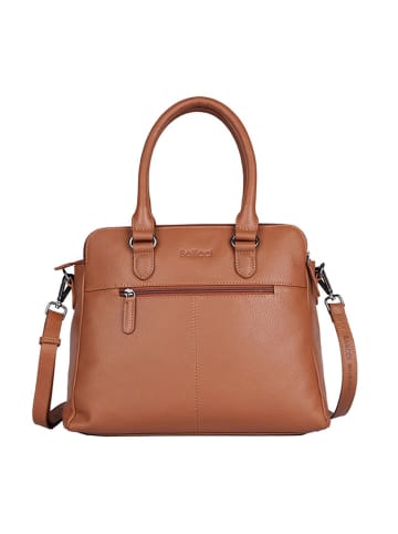 Bellicci Skórzana torebka "Carol" w kolorze jasnobrązowym - 33 x 26 x 14 cm