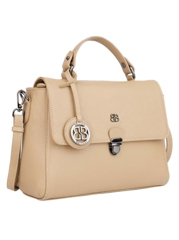 Bellicci Leren handtas beige - (B)29 x (H)22 x (D)10 cm