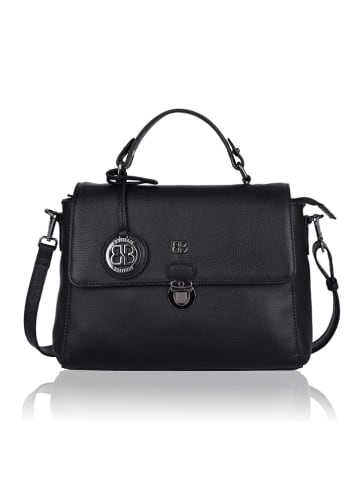 Bellicci Leder-Henkeltasche in Schwarz - (B)29 x (H)22 x (T)10 cm
