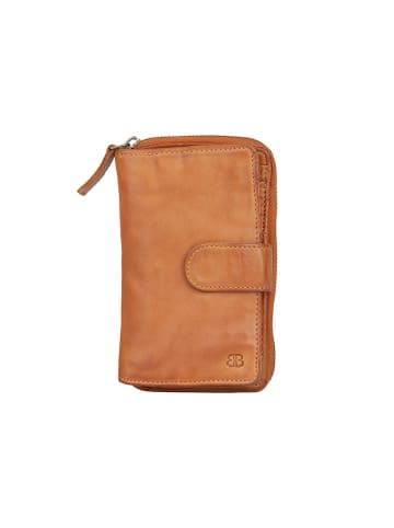 Bellicci Leder-Geldbörse "Collins" in Hellbraun - (B)9 x (H)17 x (T)3 cm