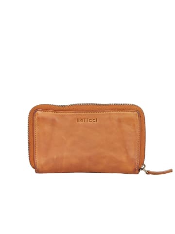 Bellicci Leren portemonnee "Collins" lichtbruin - (B)9 x (H)17 x (D)3 cm