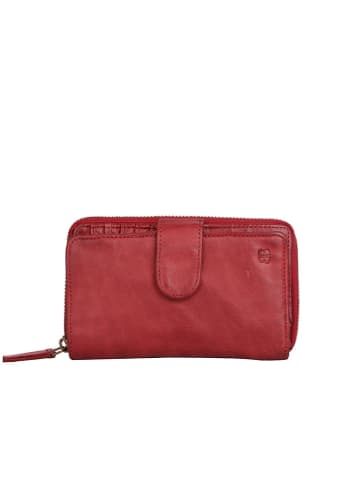 Bellicci Leder-Geldbörse "Collins" in Rot - (B)9 x (H)17 x (T)3 cm