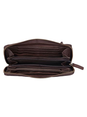 Bellicci Leren portemonnee "Chalice" bruin - (B)20 x (H)10 x (D)2,5 cm