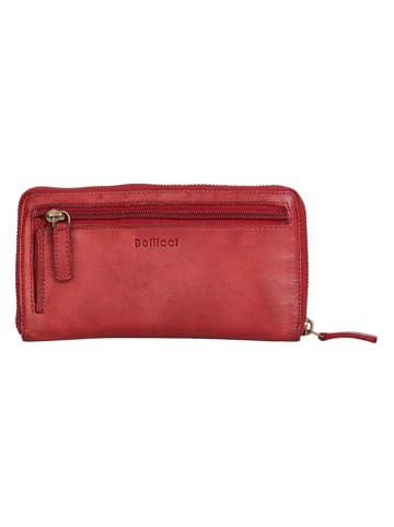 Bellicci Leder-Geldbörse "Chalice" in Rot - (B)20 x (H)10 x (T)2,5 cm