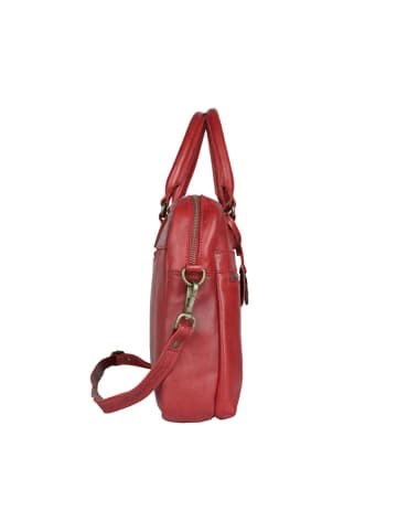 Bellicci Leder-Laptoptasche "Chase" in Rot - (B)39 x (H)27 x (T)10 cm