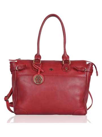 Bellicci Leder-Schultertasche "Chelsea" in Rot - (B)34 x (H)29,5 x (T)10 cm