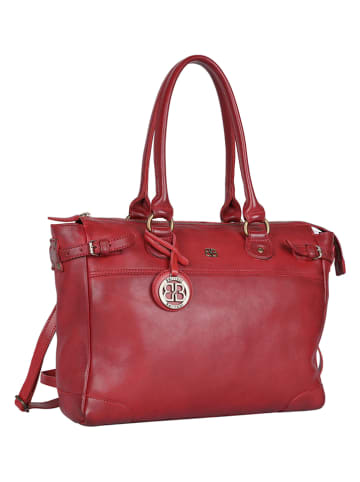 Bellicci Leder-Schultertasche "Chelsea" in Rot - (B)34 x (H)29,5 x (T)10 cm