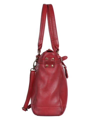 Bellicci Skórzana torebka "Chelsea" w kolorze czerwonym - 34 x 29,5 x 10 cm