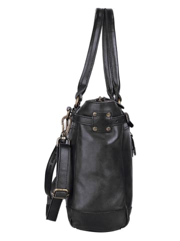 Bellicci Leren schoudertas "Chelsea" zwart - (B)34 x (H)29 x (D)10 cm