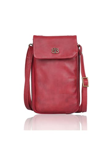 Bellicci Skórzana torebka "Cherie" w kolorze czerwonym na telefon - 11 x 19 x 3 cm