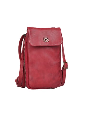 Bellicci Skórzana torebka "Cherie" w kolorze czerwonym na telefon - 11 x 19 x 3 cm