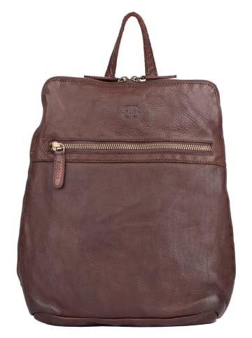 Bellicci Leder-Rucksack "Cheyenne" in Braun - (B)23 x (H)31 x (T)10 cm