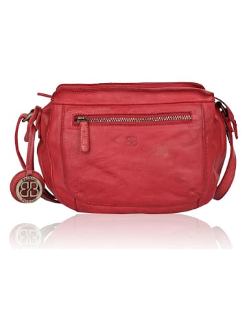 Bellicci Leren schoudertas rood - (B)25,5 x (H)22 x (D)8 cm