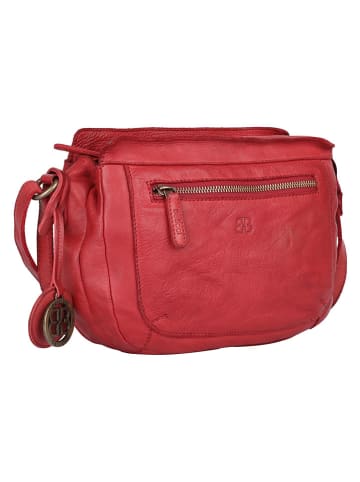 Bellicci Leder-Umhängetasche in Rot - (B)25,5 x (H)22 x (T)8 cm