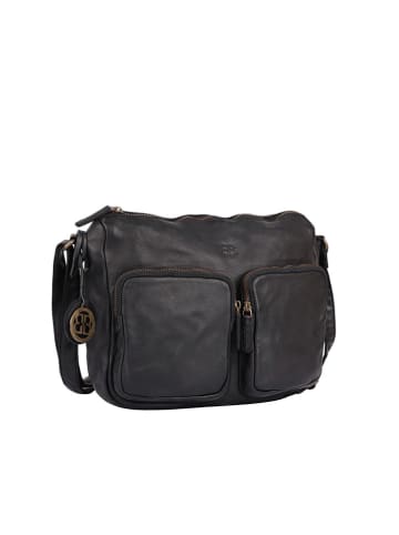 Bellicci Skórzana torebka "Crisanta" w kolorze czarnym - 30 x 22 x 10 cm