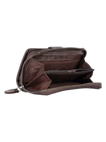 Bellicci Leren portemonnee bruin - (B)18 x (H)9,5 x (D)3,5 cm