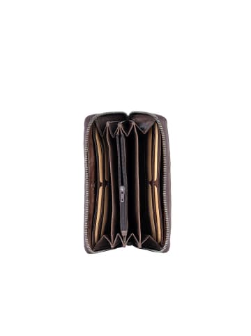 Bellicci Leren portemonnee bruin - (B)19,5 x (H)10 x (D)3 cm