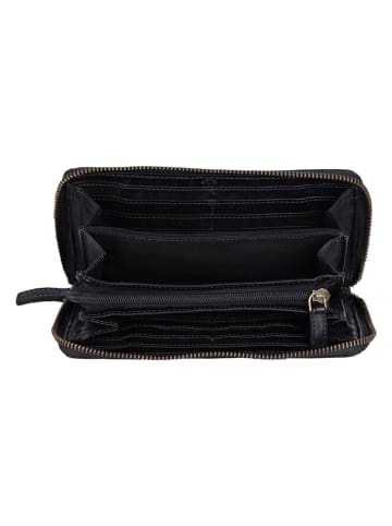 Bellicci Leder-Geldbörse "Eleanor" in Schwarz - (B)19,5 x (H)9,5 x (T)2,5 cm
