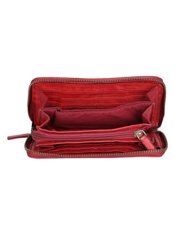 Bellicci Leder-Geldbörse "Eleanor" in Rot - (B)19,5 x (H)9,5 x (T)2,5 cm