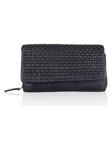 Bellicci Leder-Geldbörse "Eliza" in Schwarz - (B)18 x (H)9 x (T)4,5 cm