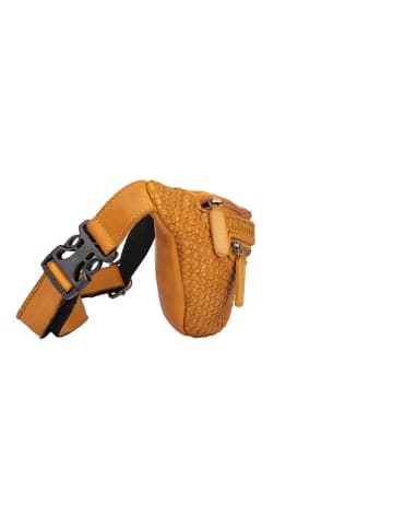 Bellicci Leder-Gürteltasche "Elliot" in Senf - (B)30 x (H)14 x (T)8 cm