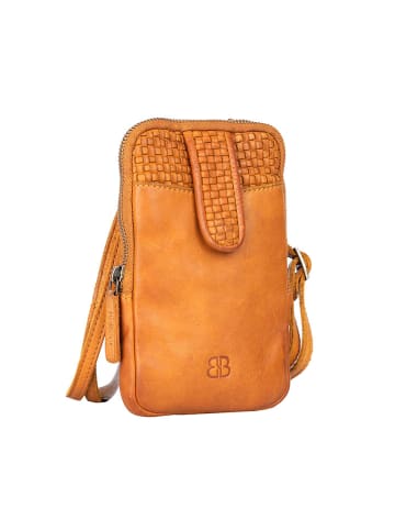 Bellicci Leder-Handytasche "Emberly" in Hellbraun - (B)11 x (H)18 x (T)2 cm